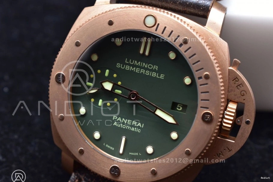 N Calfskin on 1:1 Best PAM382 Strap Super Distressed Brown P.9000 VSF Bronzo V2 Edition Clone 0511